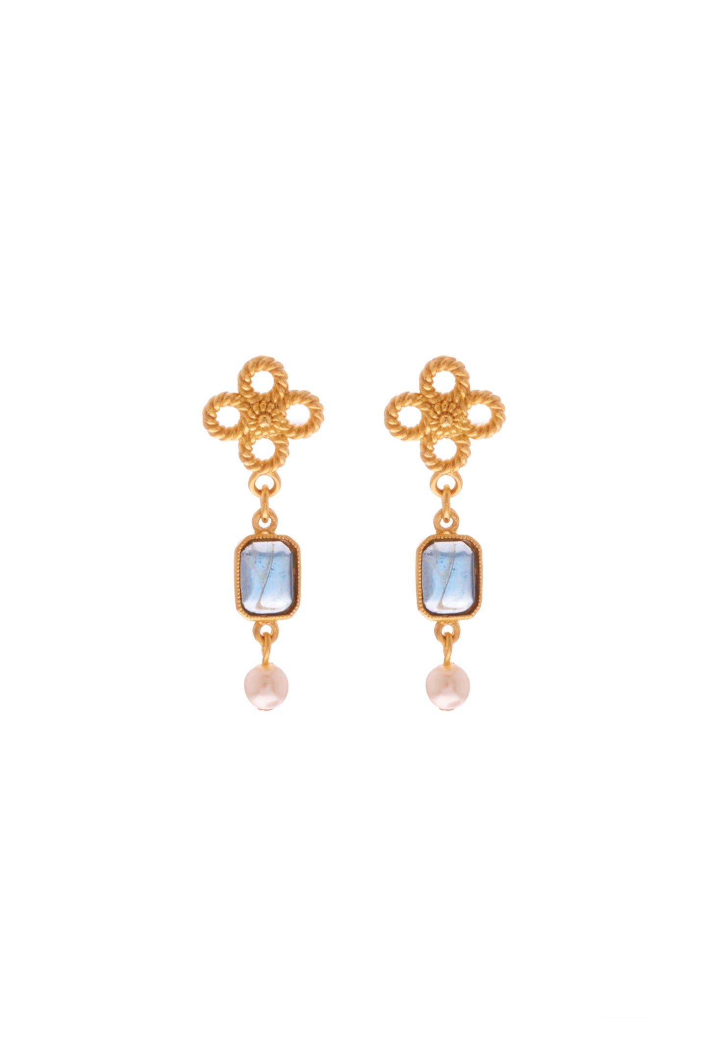 Ben Amun Flower Earrings - Gold